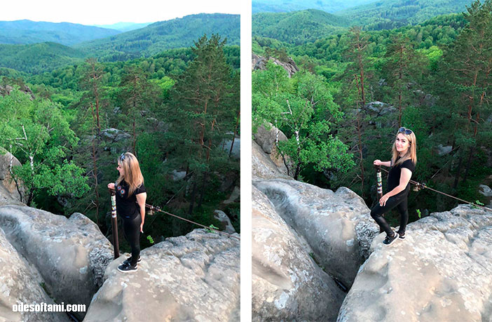 На фоне гор и леса Ирина Буслаева, вид со Скалы Довбуша - odesoftami.com