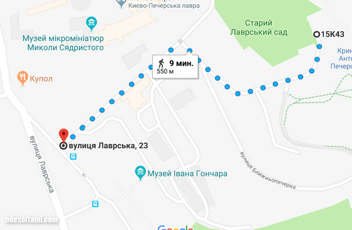 Киево-Печерская Лавра , схема пешеходная - odesoftami.com