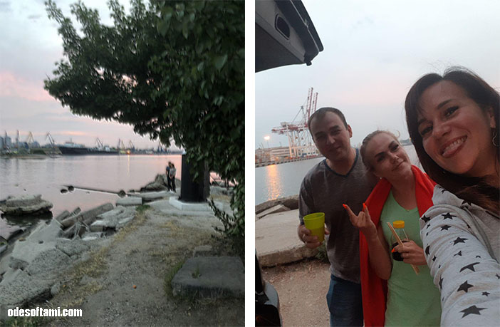 Ирина Буслаева и Денис Алексеенко на закате дня в Черноморский порт - odesoftami.com