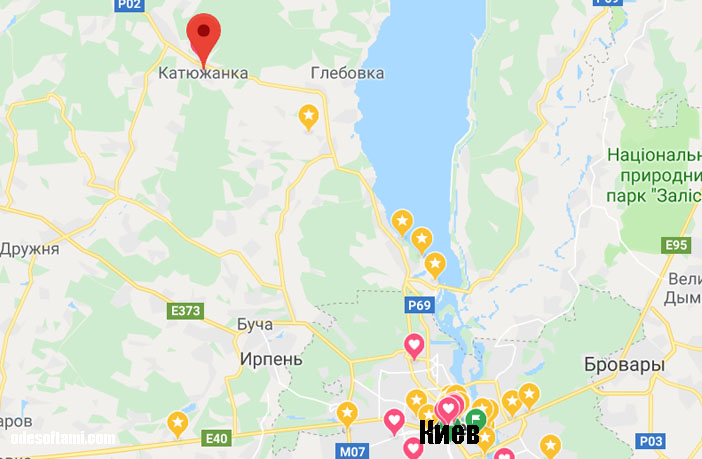 Карта проезда в Катюжанка, Киевская область - odesoftami.com