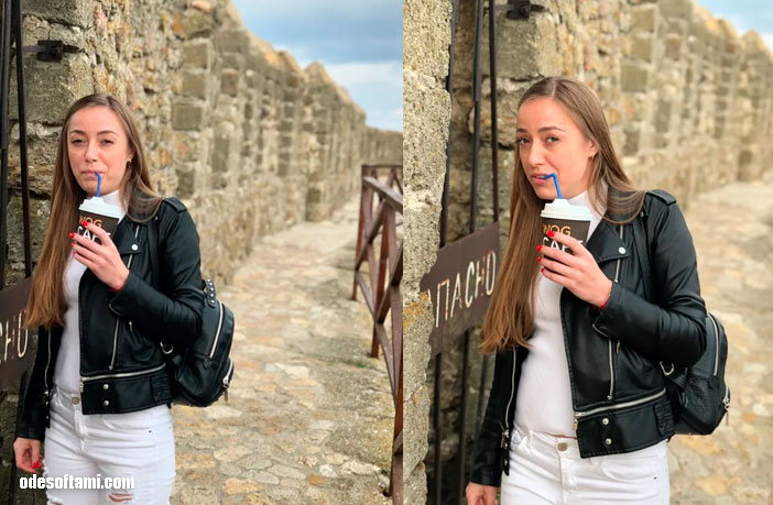 Анастасия Сандул гуляет по стенам замок Аккерман - odesoftami.com