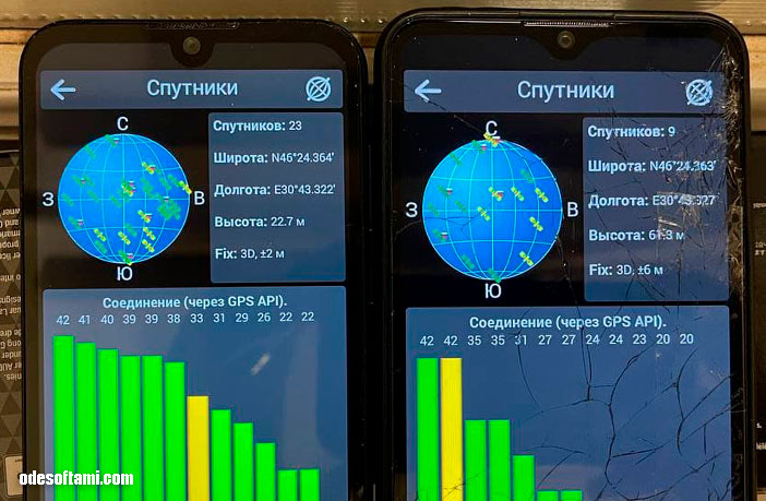 Как ловит GPS на телефонах ZTE A7s 2020 vs Huawei Y5 2019 - odesoftami.com
