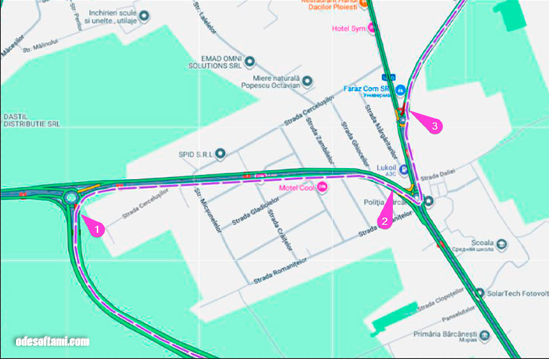 Пошаговая схема проезда через сложную развязку в Плоешти - odesoftami.com
