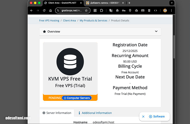 Free VPS (Trial)” — PENDING навсегда, как любовь из юности! Free VPS (Trial)” — PENDING навсегда, как любовь из юности! - odesoftami.com