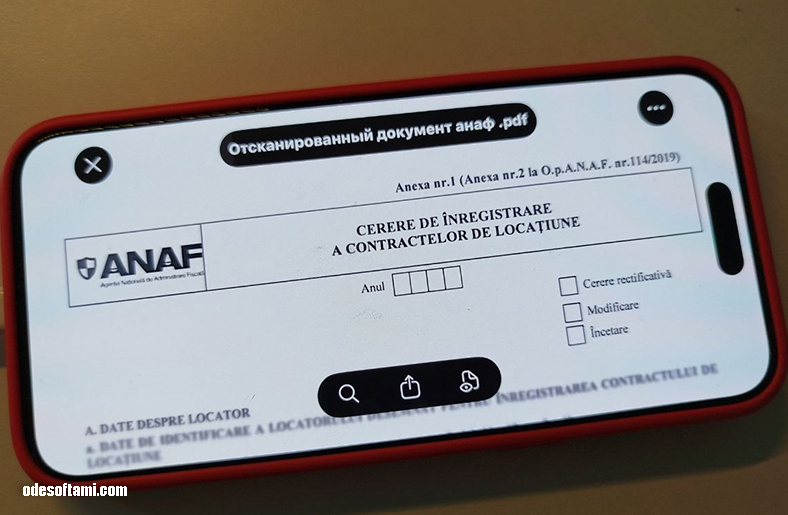 Форма C168 ANAF для регистрации договора аренды в Румынии - odesoftami.com