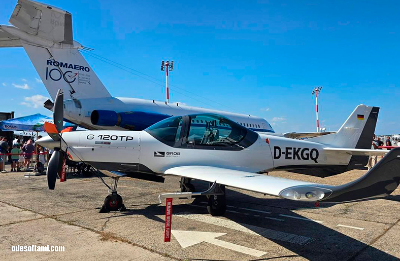 Учебно-тренировочный самолёт Grob G 120TP на авиашоу BIAS 2026 - odesoftami.com