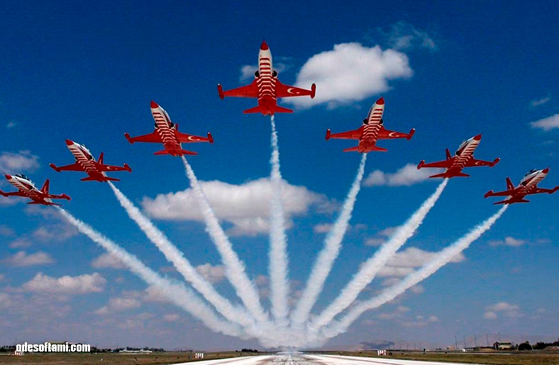 Групповой пилотаж Turkish Stars на самолётах NF-5 Freedom Fighter BIAS 2026 - odesoftami.com