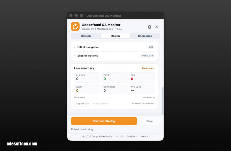 Odesoftami QA Monitor - удобное приложение для тестировщика - odesoftami.com
